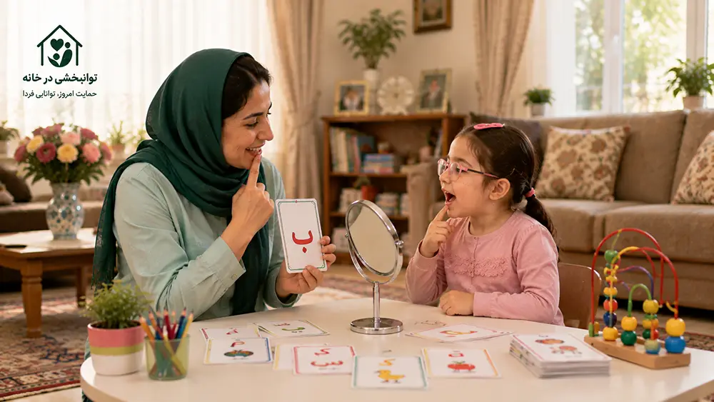 جلسه گفتاردرمانی و رشد مهارت‌های کلامی کودک در منزل در موسسه خیریه شمیم گل‌های بهشت ارومیه